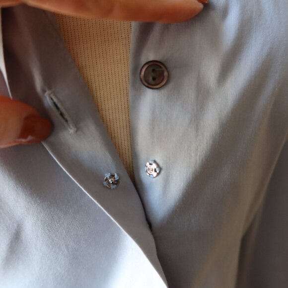 Hugo Boss button front long sleeve light blue blouse size 34 cotton blend womens - Picture 13 of 16